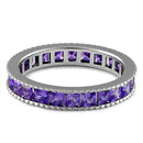 Sterling Silver Purple CZ Eternity Band Ring