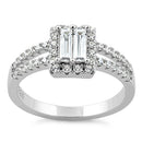 Sterling Silver Baguette CZ Ring