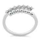 Sterling Silver Beads and CZ Adjustable Size Ring