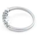 Sterling Silver Beads and CZ Adjustable Size Ring