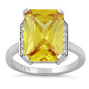 Sterling Silver Yellow CZ Cocktail Ring