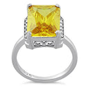 Sterling Silver Yellow CZ Cocktail Ring