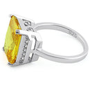 Sterling Silver Yellow CZ Cocktail Ring