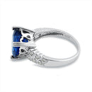 Sterling Silver Blue CZ Heart CZ Ring