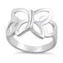 Sterling Silver Butterfly Heart Ring