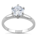 Sterling Silver Solitaire CZ Engagement Ring