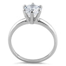 Sterling Silver Solitaire CZ Engagement Ring