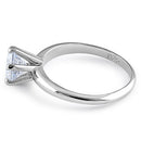Sterling Silver Solitaire CZ Engagement Ring