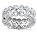 Sterling Silver Clear Double Eternity CZ Ring