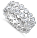 Sterling Silver Clear Double Eternity CZ Ring
