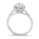 Sterling Silver Clear Halo Round Cut Engagement CZ Ring