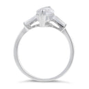 Sterling Silver Clear Marquise Cut Engagement CZ Ring
