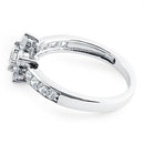 Sterling Silver Clear Plumeria Flower CZ Ring