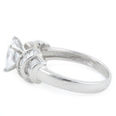Sterling Silver Clear Princess Cut Engagement CZ Ring