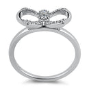 Sterling Silver Clear Ribbon CZ Ring