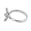 Sterling Silver Clear Ribbon CZ Ring