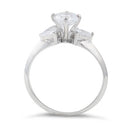 Sterling Silver Clear Round Cut Engagement CZ Ring