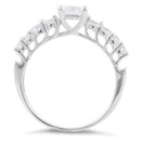 Sterling Silver Clear Round Cut Engagement CZ Ring