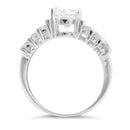 Sterling Silver Clear Round Cut Engagement CZ Ring