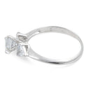 Sterling Silver Clear Round Cut Engagement CZ Ring
