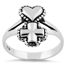 Sterling Silver Cross Heart Ring