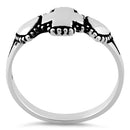 Sterling Silver Double Heart Cross Ring