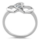 Sterling Silver Double Heart CZ Ring