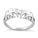 Sterling Silver Elephants Ring