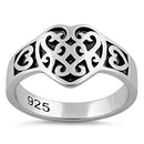 Sterling Silver Exotic Heart Ring