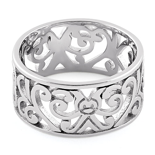 Sterling Silver Floral Band Ring