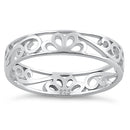 Sterling Silver Flower Band Ring