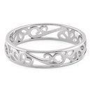 Sterling Silver Flower Band Ring