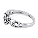 Sterling Silver Flower Heart Ring