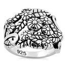 Sterling Silver Flowers Ring