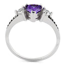 Sterling Silver Heart Purple CZ Ring