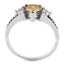 Sterling Silver Heart Champagne CZ Ring