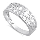 Sterling Silver Heart Filigree Ring