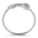Sterling Silver Heart Key CZ Ring