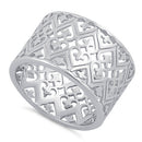 Sterling Silver Hearts Band Ring