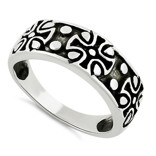 Sterling Silver Iron Cross Band Ring