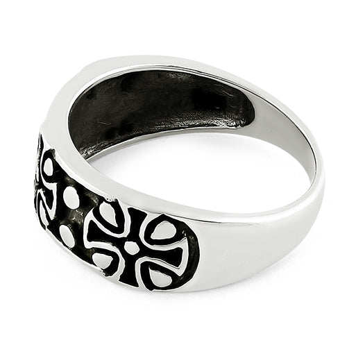 Sterling Silver Iron Cross Band Ring