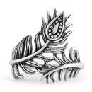 Sterling Silver Leaf Flower Ring