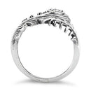 Sterling Silver Leaf Flower Ring