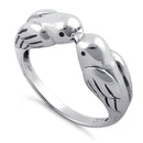 Sterling Silver Love Bird Kissing Ring