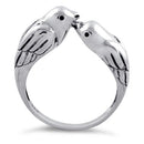 Sterling Silver Love Bird Kissing Ring