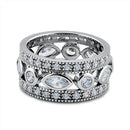 Sterling Silver Marquise and Round CZ Ring