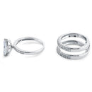 Sterling Silver Marquise Engagement CZ Set Ring