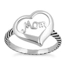 Sterling Silver Mom Heart Ring