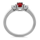 Sterling Silver Oval Cut Garnet CZ Ring