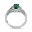 Sterling Silver Oval Emerald CZ Ring